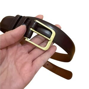 Coach Brown Leather Belt with Gold Buckle